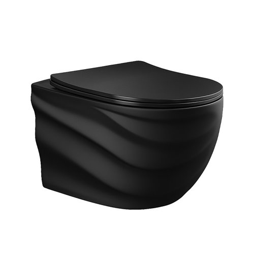 Zestaw podtynkowy stelaż GEBERIT DUOFIX + miska SKAL-MTB-RIM-01 + przycisk DELTA 50 czarny połysk