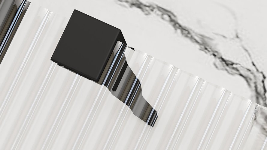 Czarna ścianka prysznicowa walk-in 100 cm Aero Intimo Black Mat Rea