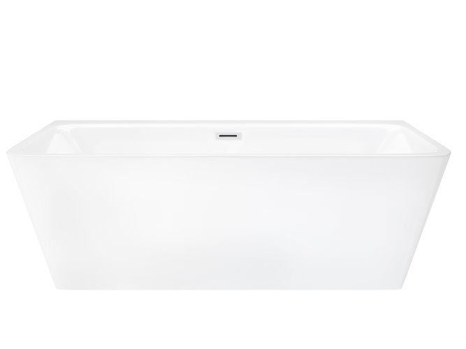 Wanna akrylowa, przyścienna wolnostojąca Iseo Corsan 160 cm korek klik-klak biały