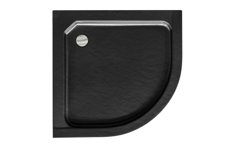 Czarny brodzik prysznicowy półokrągły 90x90 Alex BAA-90-CN
