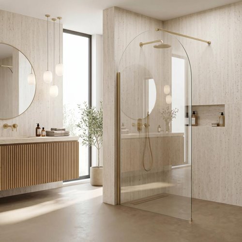 Łukowa ścianka walk-in Brush Gold 110 cm