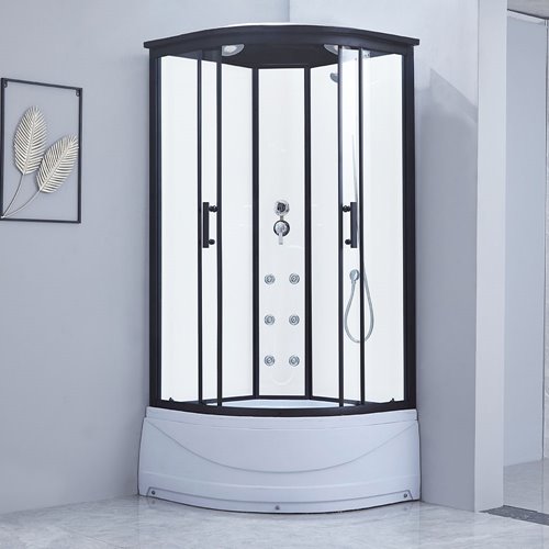 Kabina prysznicowa z hydromasażem wysoki brodzik biała 100x100 MO-09902