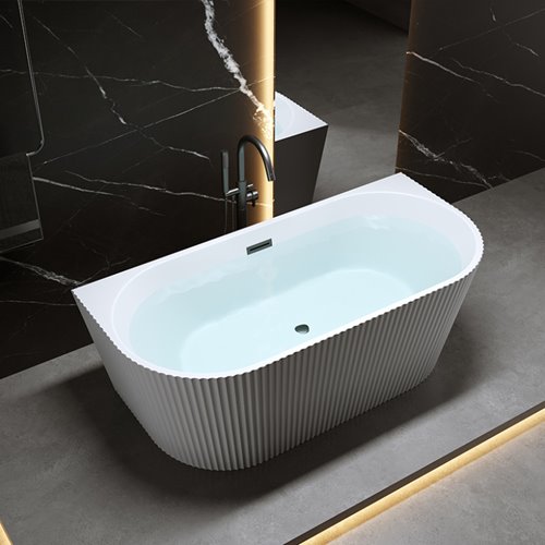 Wanna wolnostojąca przyścienna korek oraz przelew czarny 160 cm Carlo Hydrosan