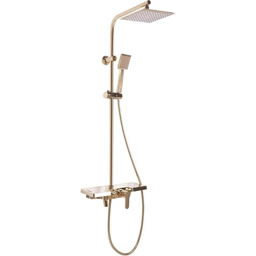Złoty zestaw prysznicowy z półką Bravo Rea Gold