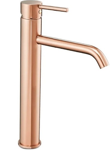 Bateria umywalkowa w kolorze miedzi Lungo Gold Rose Rea