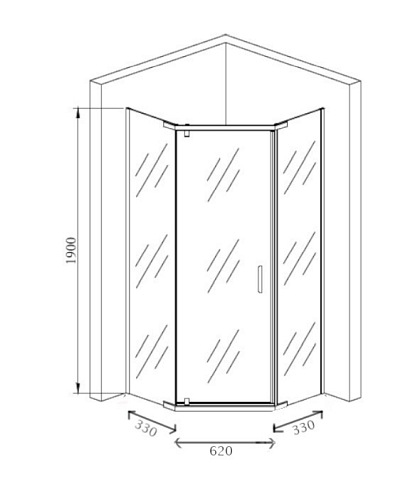 Kabina prysznicowa pięciokątna 80x80 Stylio BKM501PT+
