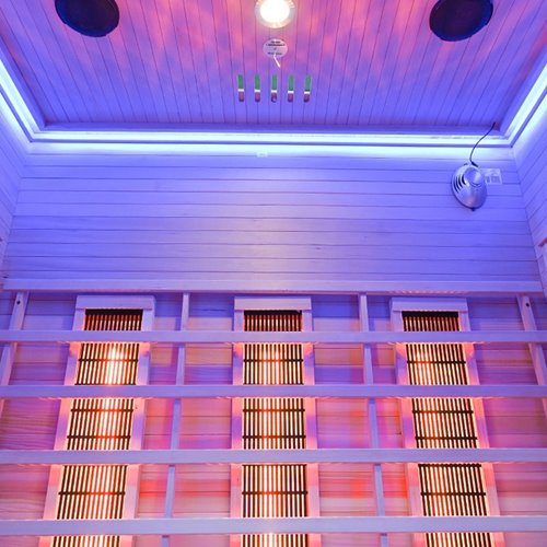 Sauna na podczerwień 4-osobowa 150x120 cm grzejniki kwarcowe i karbonowe Alta3 Infrared