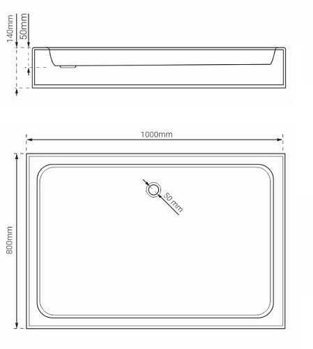 Brodzik prysznicowy prostokątny 80x100 cm BVTRC80X100/14
