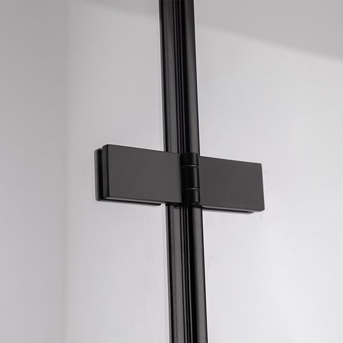 Drzwi prysznicowe łamane do wnęki 80 cm czarny profil SH01A