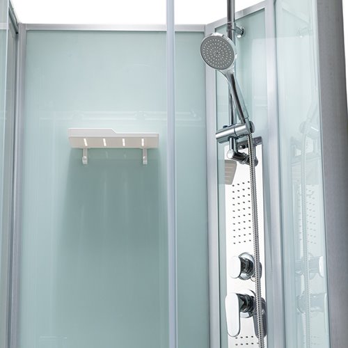 Kabina prysznicowa zabudowana kwadratowa 80x80 cm profil szczotkowany LISA