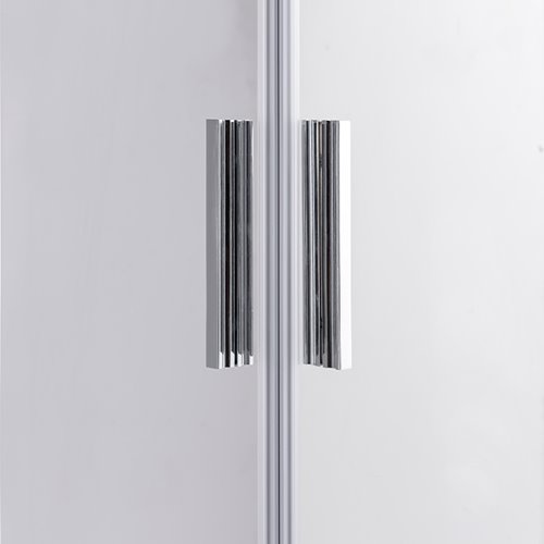 Chromowana kabina prysznicowa kwadratowa Super Slim Nova 80x80 drzwi rozsuwane
