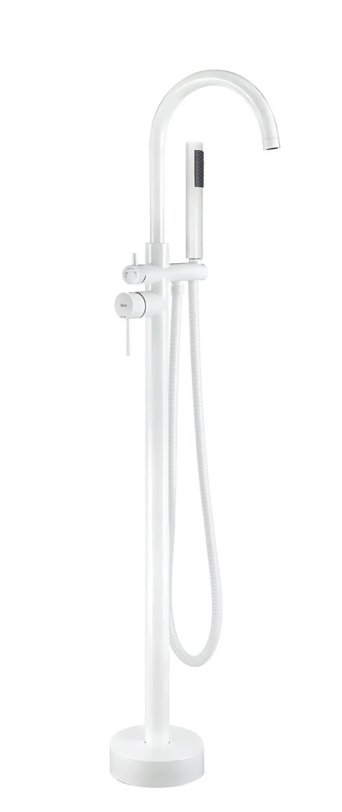 Biały połysk bateria wannowa wolnostojąca Lungo Rea