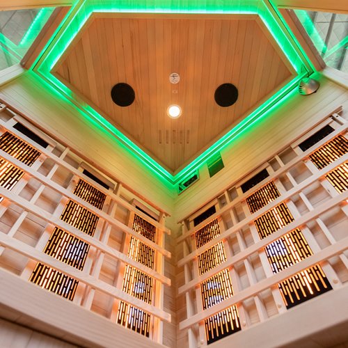 Sauna na podczerwień 3-osobowa 120x120 cm grzejniki kwarcowe i karbonowe Alta6 Infrared