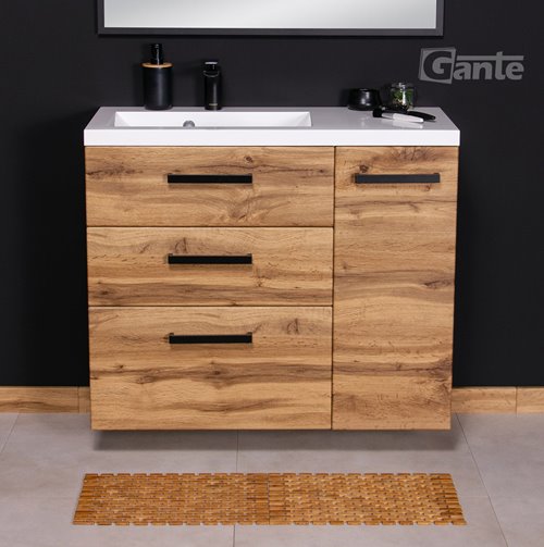 Szafka wisząca z umywalką 90 cm kolor dąb naturalny 39/3 seria Fokus Loft Gante