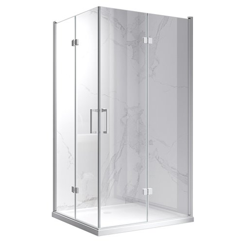 Biała kabina prysznicowa drzwi składane prostokątna 100x80 KZ12B