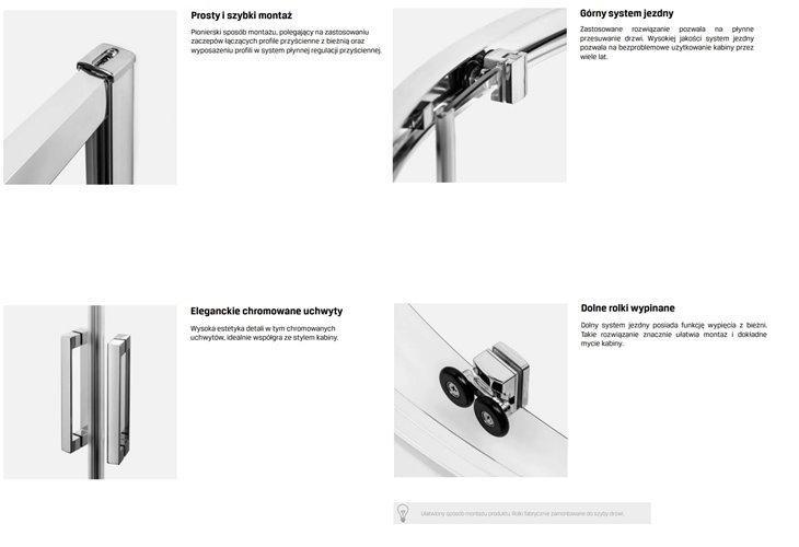 Kabina prysznicowa przyścienna 100x90 K-0477 New Corrina New Trendy