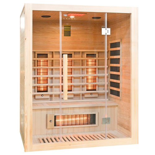 Sauna na podczerwień 4-osobowa 150x120 cm grzejniki kwarcowe i karbonowe Alta3 Infrared