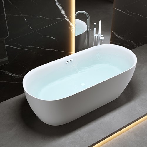 Wanna wolnostojąca 150 cm biały korek oraz przelew Cesana Hydrosan