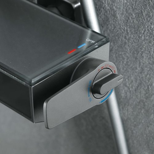 Grafitowy zestaw prysznicowy natynkowy z termostatem F19-GR LCD