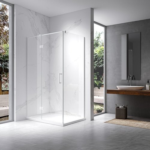 Biała kabina prysznicowa prostokątna drzwi uchylne 110x90 KZ03B