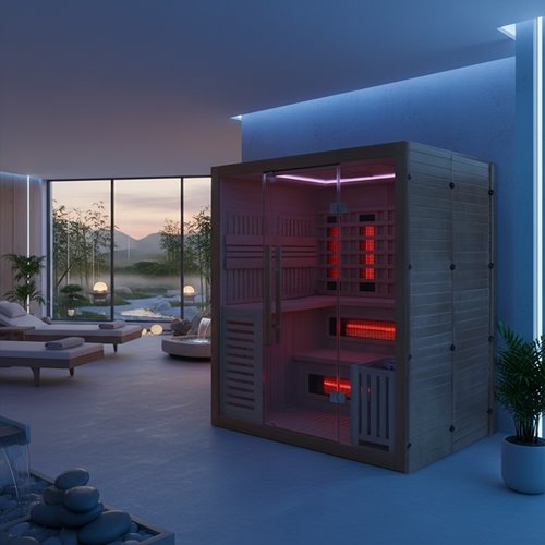 Sauna Combo na podczerwień + fińska 4-osobowa 160x160 cm Helsi3 6KW