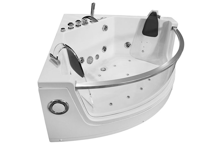 Wanna z hydromasażem przeszklona narożna 141x141 cm MO-0053B