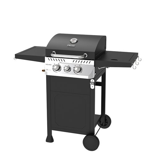 Grill gazowy APOLLO-A kolor czarny ruszt żeliwny moc 8,5 kW + pokrowiec + palnik boczny