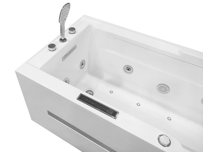 Narożna wanna z hydromasażem prostokątna konglomerat 170x78 cm MO-1802AB