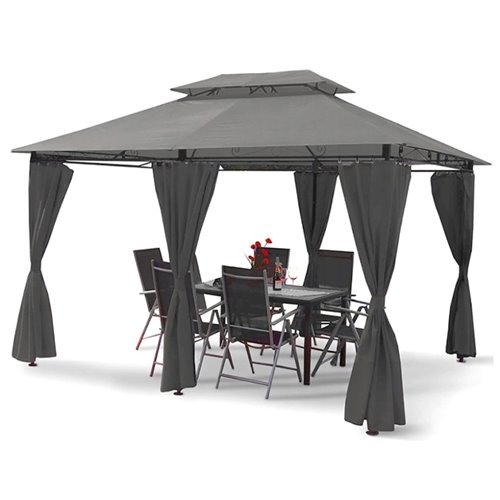 Pawilon ogrodowy KING 400x300 cm z moskitierą szary
