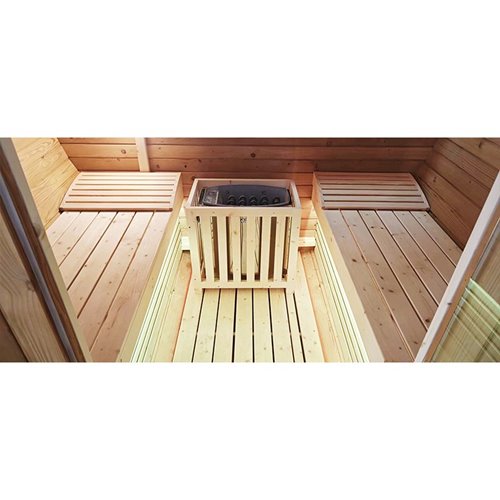 Sauna fińska ogrodowa zewnętrzna beczka 6 osobowa 210x210 Tromso-HG