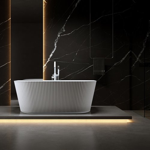 Wanna wolnostojąca przyścienna korek biały 170 cm Carlo Led Hydrosan