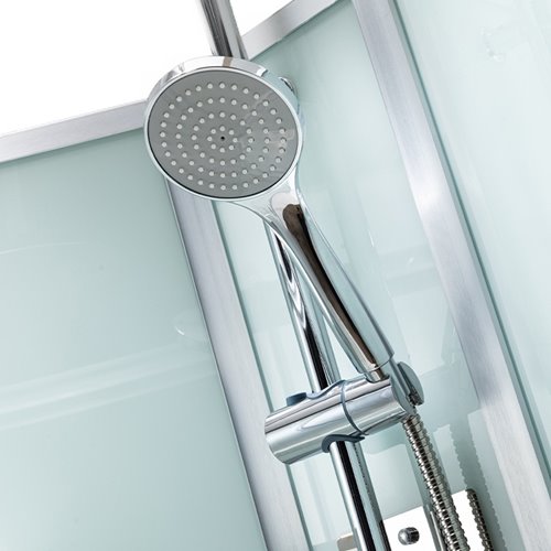 Kabina prysznicowa półokrągła zabudowana profil stal szczotkowana 80x80 Puerto zdjęcie 20