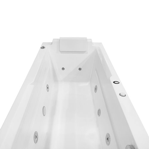 Narożna wanna z hydromasażem prostokątna konglomerat 150x73 cm MO-1802