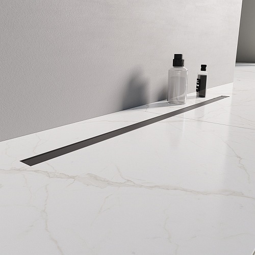 Visio Slim Black New Trendy czarny odpływ liniowy 90 cm OL-0079 ruszt czarny matowy