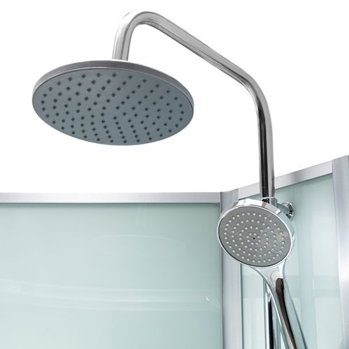 Kabina prysznicowa półokrągła zabudowana profil stal szczotkowana 90x90 Puerto zdjęcie 21