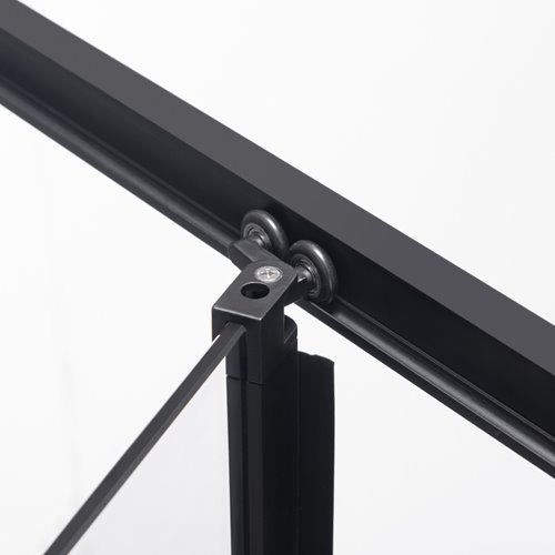 Czarna prostokątna kabina prysznicowa Kira 110x80 drzwi rozsuwane do wewnątrz