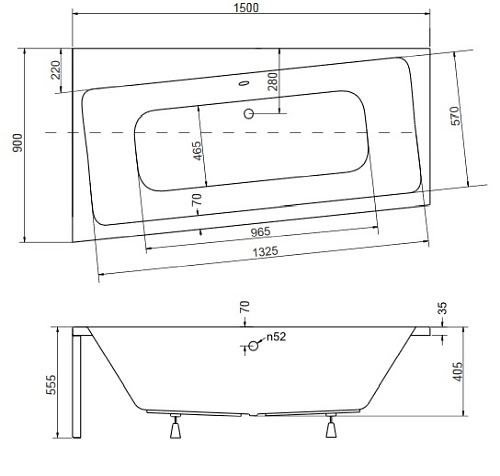 Wanna narożna 150 cm Lewa Infinity Besco