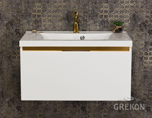 Szafka z umywalką złoty uchwyt 80 cm seria Diamond Gold Gante