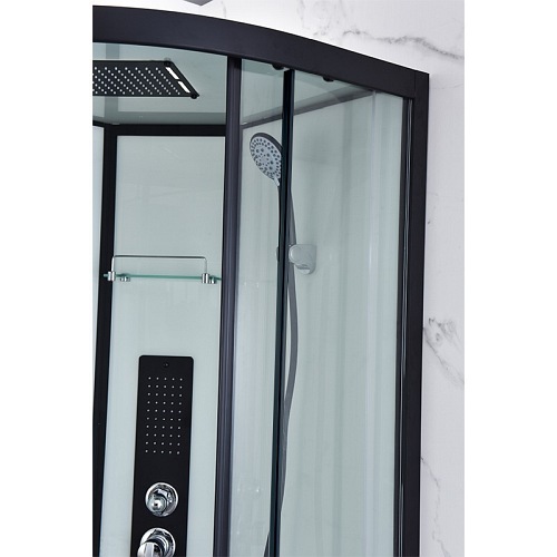 Kabina prysznicowa niski brodzik hydromasaż biały środek 90x90 WSH-311B