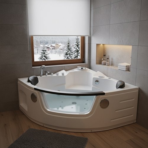 Wanna z hydromasażem narożna podgrzewacz wody Orino 632C 135x135