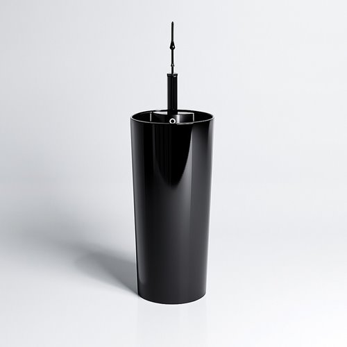 Umywalka wolnostojąca ceramiczna owalna czarny połysk 85x40 cm LINO-BL-400