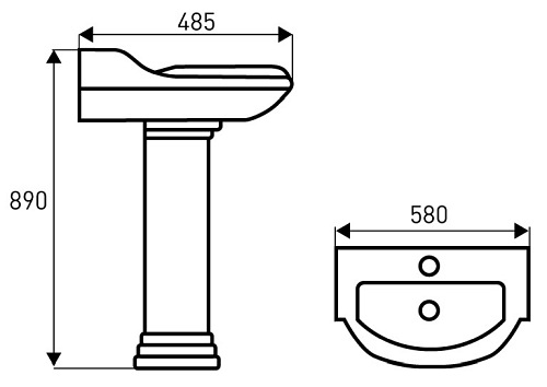 Umywalka Kerra z postumentem retro Kr 12