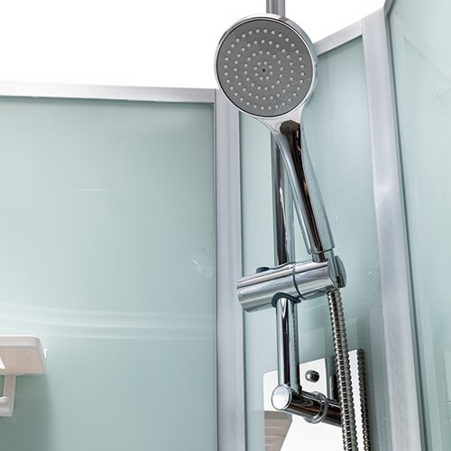 Kabina prysznicowa półokrągła zabudowana profil stal szczotkowana 90x90 Puerto zdjęcie 24