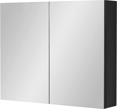 Czarna matowa szafka wisząca z lustrem 65x80 Victa