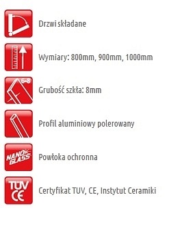 Drzwi wnękowe składane 80 cm Paradiso Atrium