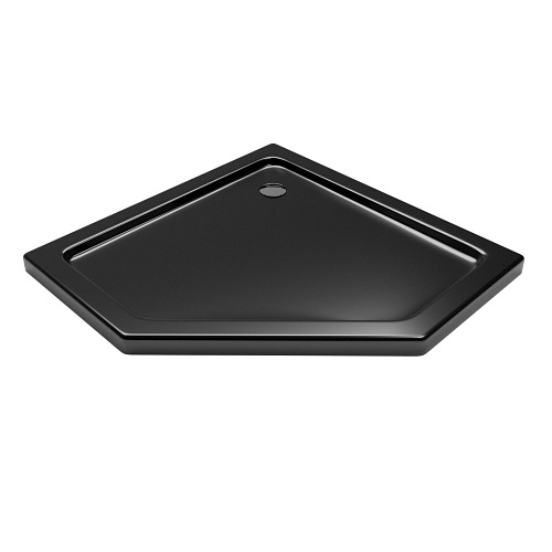 Brodzik prysznicowy pięciokątny czarny niski 80x80 BKB023PPB Sea-Horse