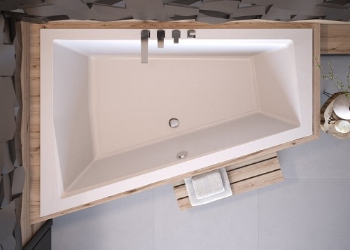 Wanna do zabudowy asymetryczna Intima Duo Slim Besco lewa 180x125 cm