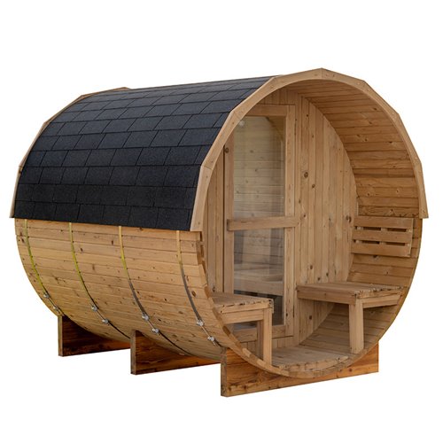 Sauna fińska ogrodowa zewnętrzna beczka 6 osobowa 210x240 Asker