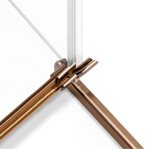 Miedziana kabina prysznicowa podwójne drzwi uchylne 80x90 EXK-3666 Avexa New Trendy Copper Brushed