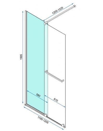 Ścianka prysznicowa rozsuwana 120 cm Cortis Rea